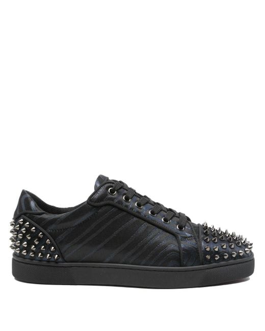 Christian Louboutin Black Seavaste Leather Sneakers for men