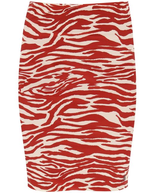 El Attico "Mini Falda de estampado de animales en ocho The Attico de color Red