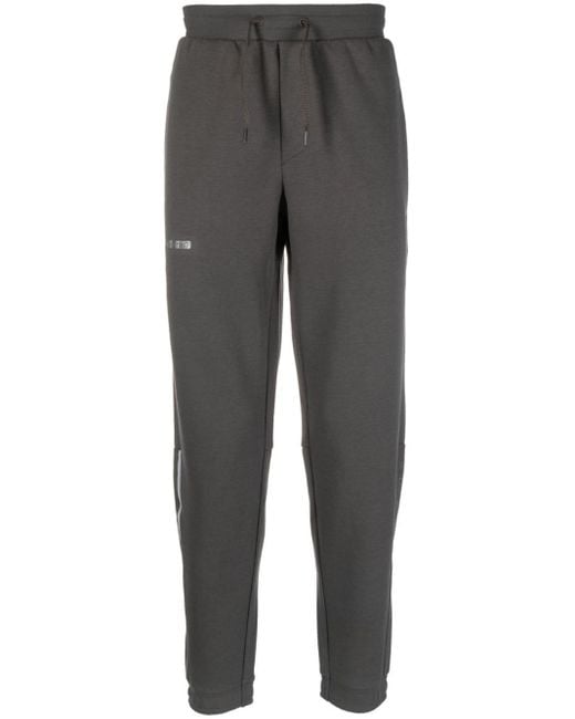 EA7 Gray Logo-print Drawstring Pants for men
