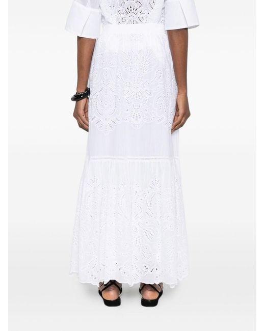 ERMANNO FIRENZE White Cotton Long Skirt
