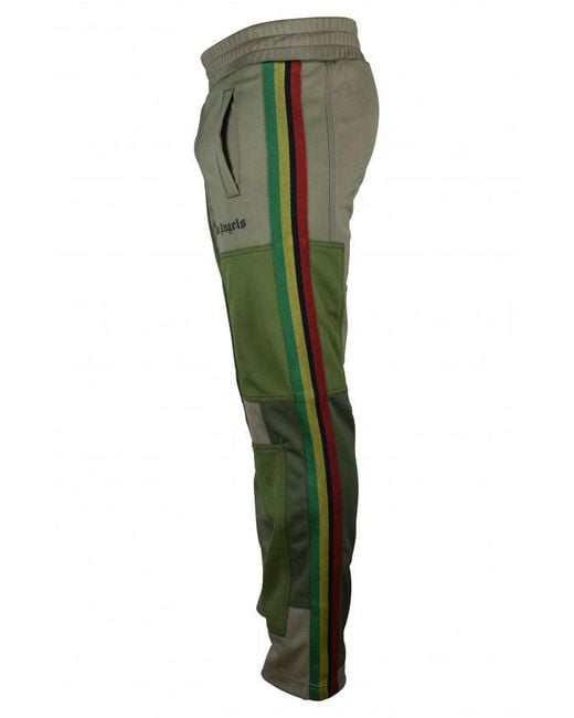 Palm Angels Green Khaki Patchwork Jogging Pants