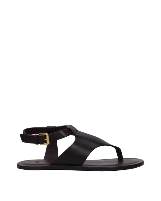 Loro Piana Black Sandalen Trani Frau Leder lila/Pflaume