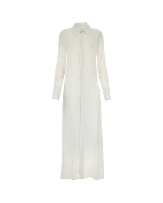 AMI White Ami Chalk Crepe Shirt Dress