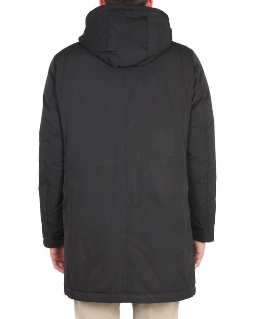Moorer Gray High Neck Hooded Jacket