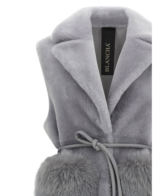 Blancha Gray 'Merino gerade Volpe Shadow' Weste