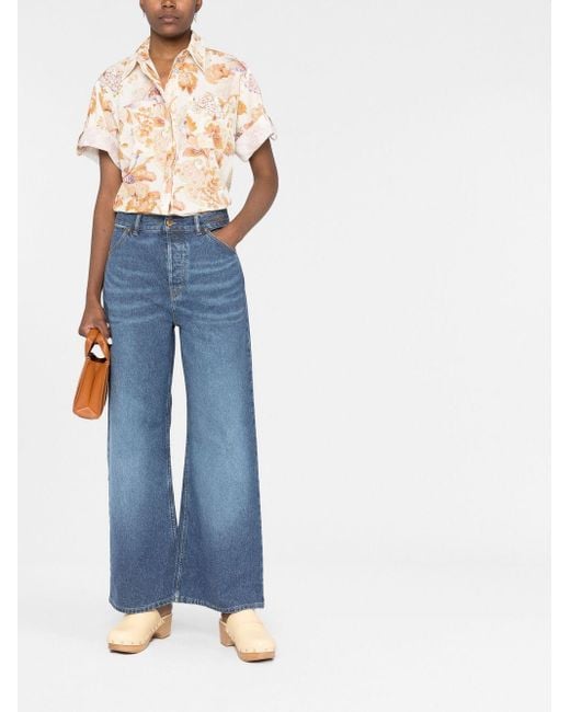 Chloé Blue Wide Leg Denim Jeans