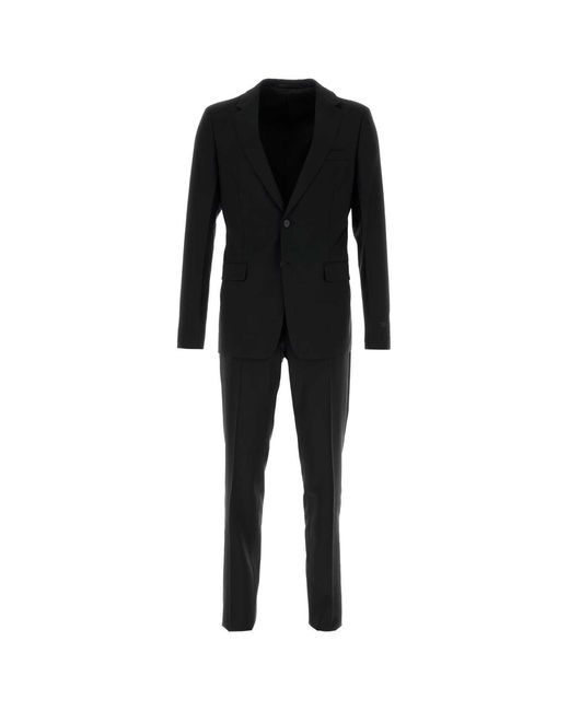 Prada Black Wool Blend Suit for men