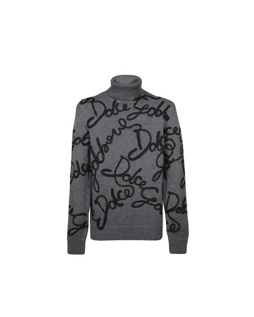 Dolce & Gabbana Gray Wool And Cashmere Pullover for men