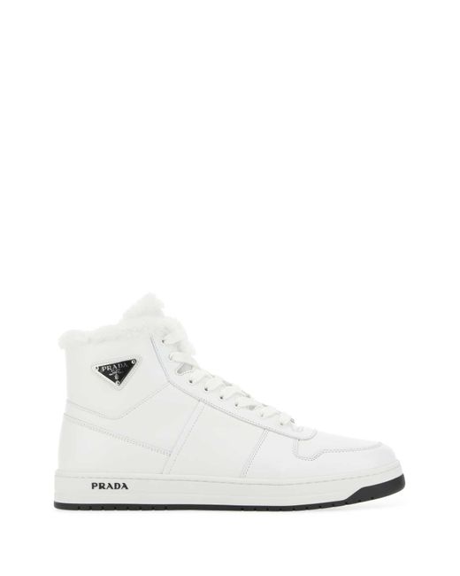 Prada White Leather Sneakers for men