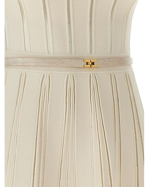 Elisabetta Franchi Inslagjurk À Jour in het White