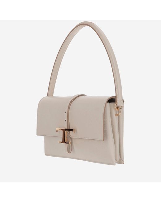 Tod's White Flap T Timeless Leather Mini Bag
