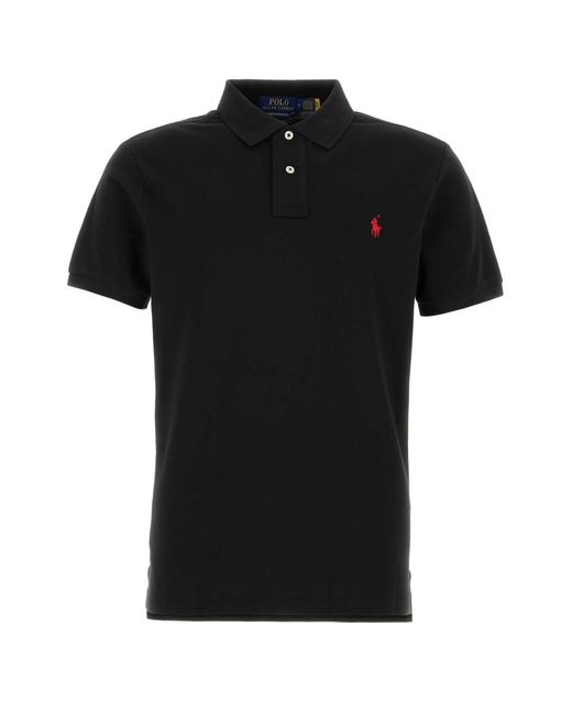 Polo Ralph Lauren Black Piquet Polo Shirt