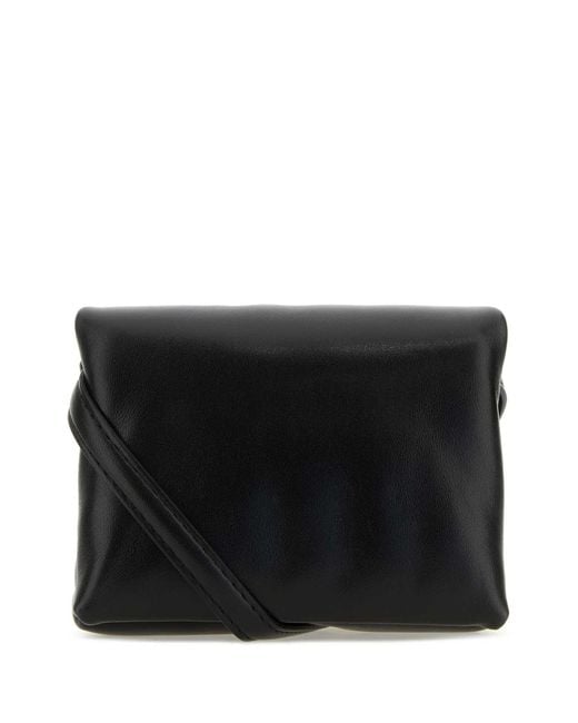Marni Black Leather Mini Prisma Clutch