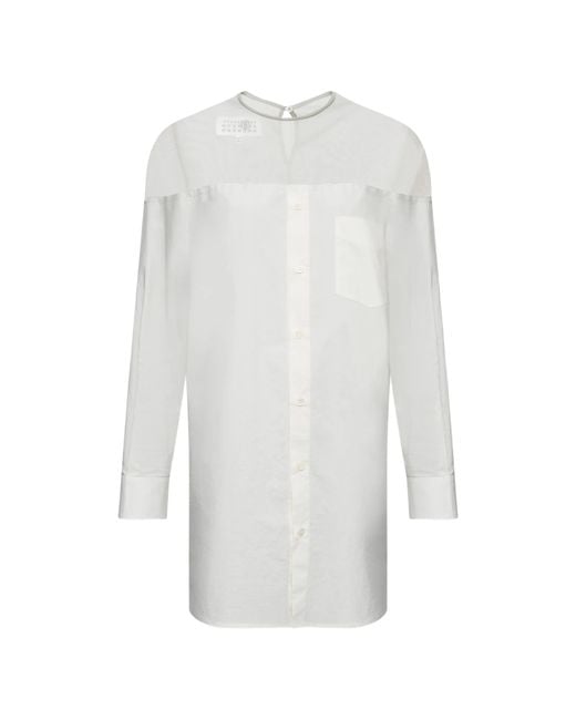 MM6 by Maison Margiela White Long Sleeved Top