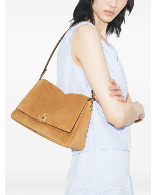 Tory Burch Metallic Charlie Suede Crossbody Bag