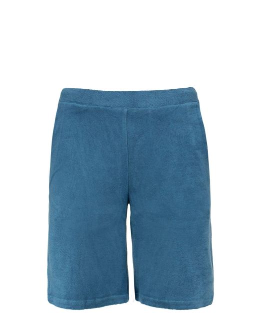 Majestic Blue Cotton And Modal Bermuda Shorts