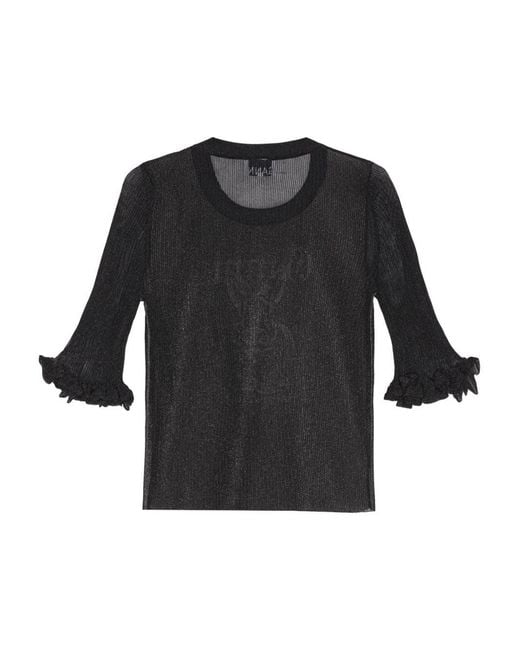 Ganni Black Bunny Crewneck Top