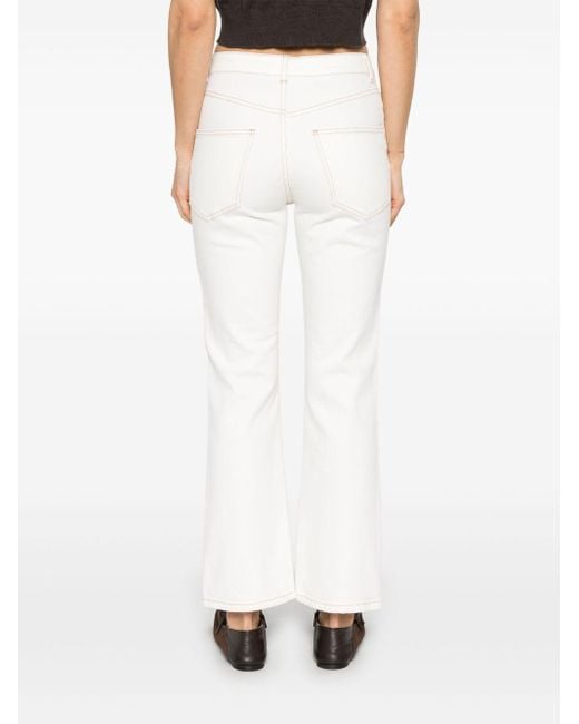 Tory Burch White Flared Leg Denim Jeans