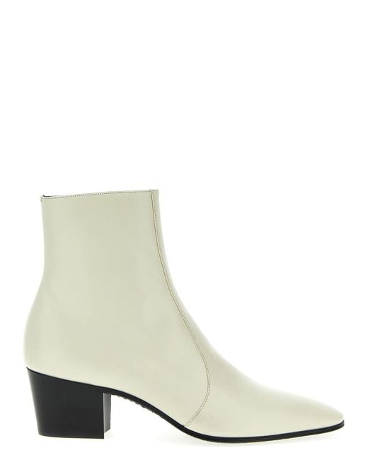 Saint Laurent White Vassili Boots, Ankle Boots for men