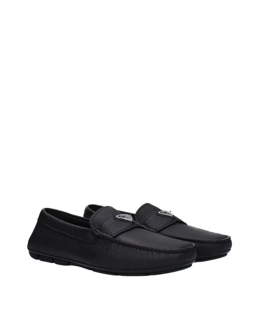 Prada Black Leather Loafers