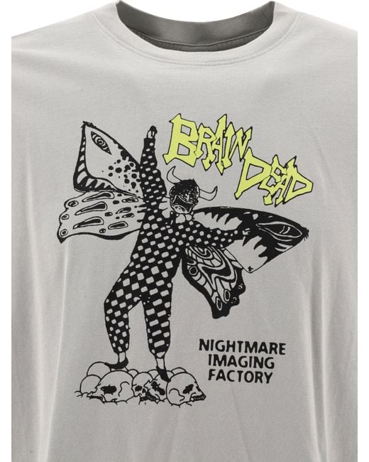 Brain Dead Hersendode "nightmare Factory" T -shirt in het Gray voor heren