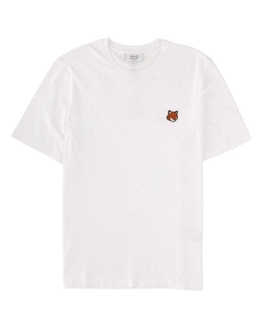 Maison Kitsuné White T Shirt "Fox Head"