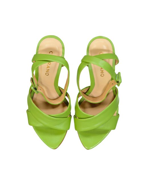 Carrano Green Leather Sandals