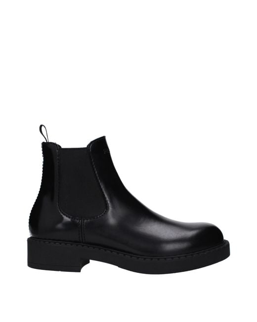 Prada Black Stivaletti Chelsea Uomo Pelle Nero