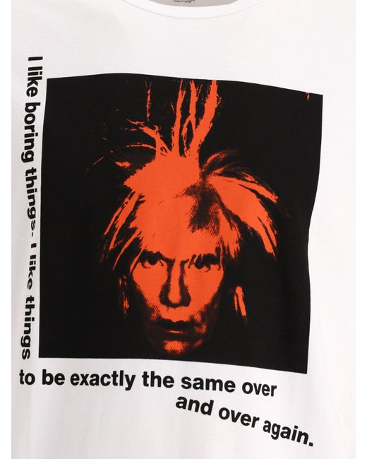 Chemise comes des garçons "Andy Warhol" T-shirt Comme des Garçons pour homme en coloris White
