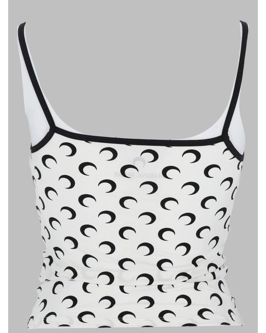 MARINE SERRE White Crescent Moon Trim Tank Top