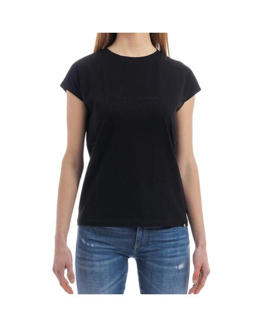 Herno Black Crystal-Embellished Logo T-Shirt