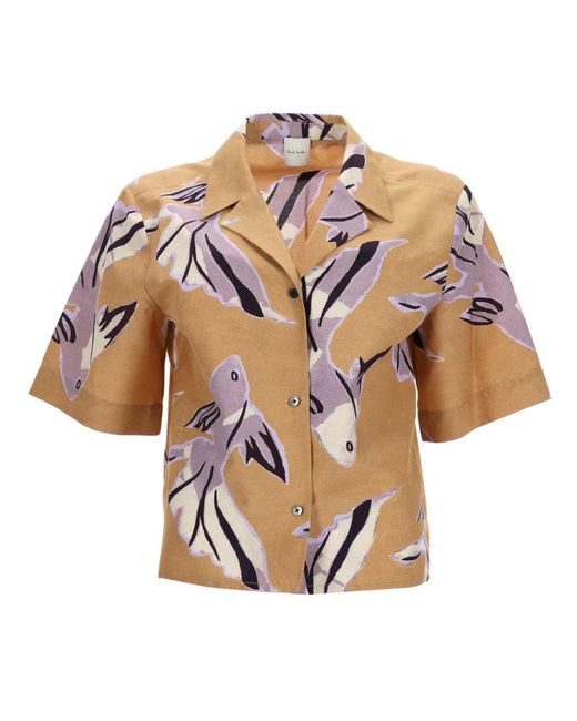 Paul Smith Pink Printed Cotton Shirt