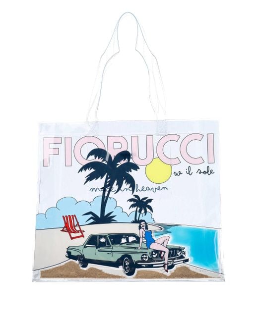 Fiorucci Blue Multicolour PVC Shopper