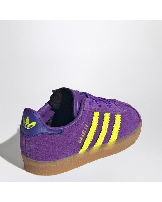Adidas Originals Purple Gazelle Active/Solar Sneaker With Elasticated Laces
