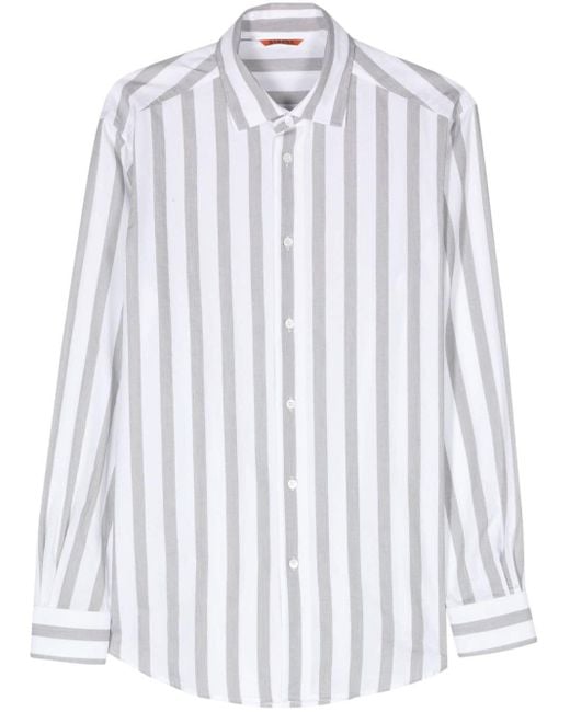 Barena White Striped Cotton Shirt for men