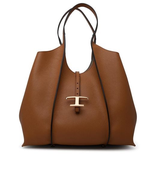 Tod's Brown 'Timeless' Lear Shopping Bag