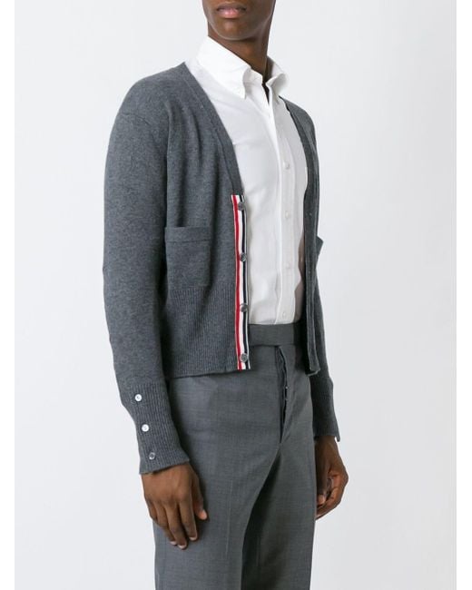 Thom Browne 4 Bar Cashmere Cardigan in Blue für Herren
