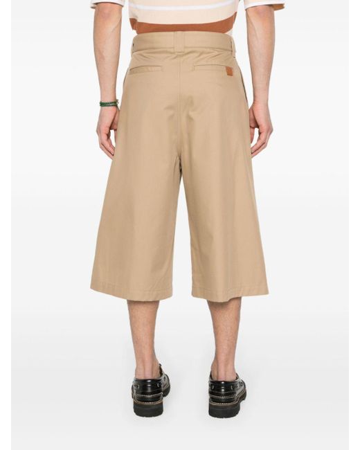 Loewe Natural Pleated Cropped Wide Leg Trousers for men