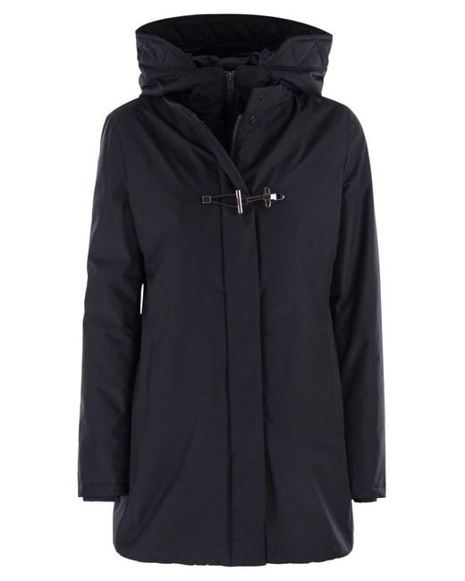 Fay Blue Technical Gabardine Toggle Coat