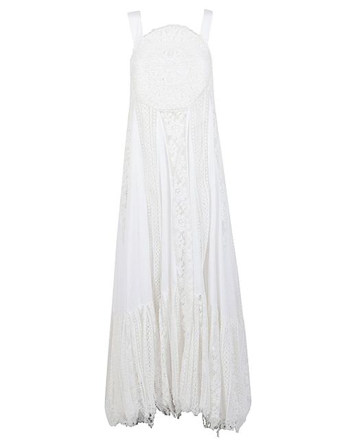Loewe White Cotton Long Dress