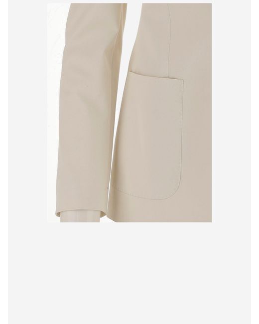 Tagliatore Wool En Silk Single Breasted Jacket in het Natural