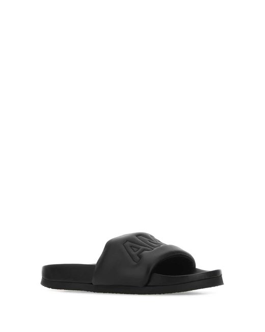 Ambush Black Leather Slippers for men