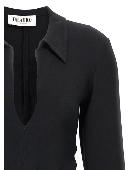 The Attico Black Mini Polo Dress