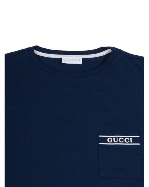 Gucci Blue J S/S T Shirt Ctn Jersey