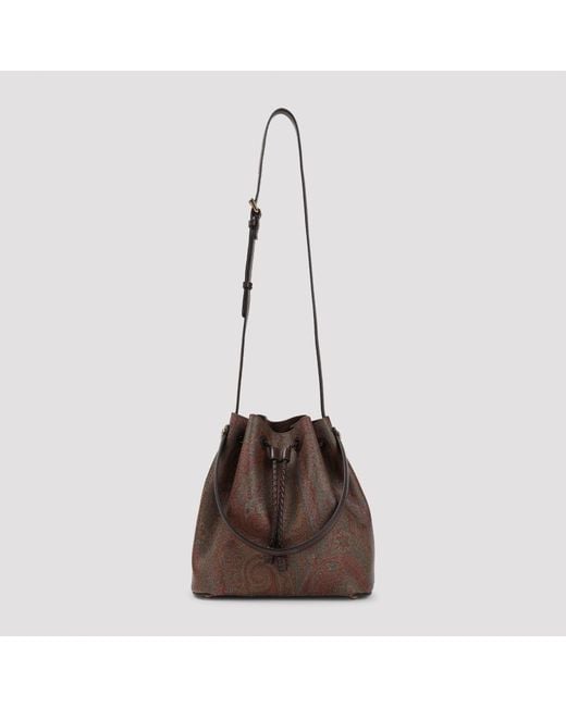 Etro Brown Small Arnica Bucket Bag
