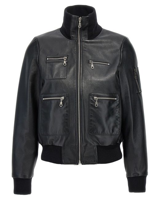 Chloé Black Chloã Leather Bomber Jacket