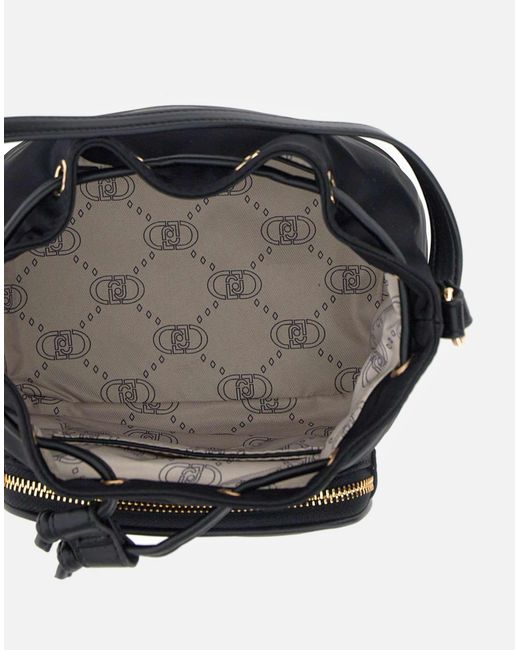 Liu Jo Black Achala Schwarze Nylon Eimer Tasche
