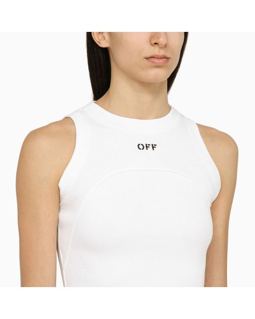 Off-White c/o Virgil Abloh White Off- Tank Top With Logo