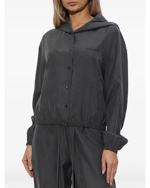 Alexander Wang Gray Buttoned Oversized Jacket