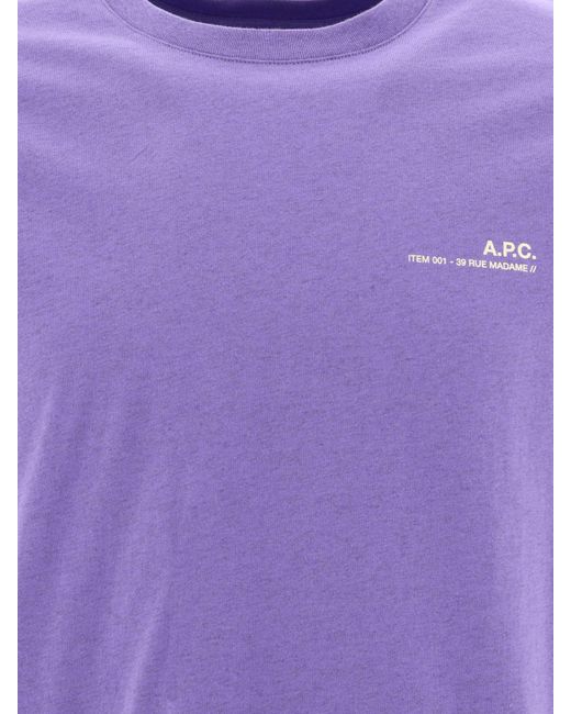 Camiseta de artículos A.P.C. de hombre de color Purple